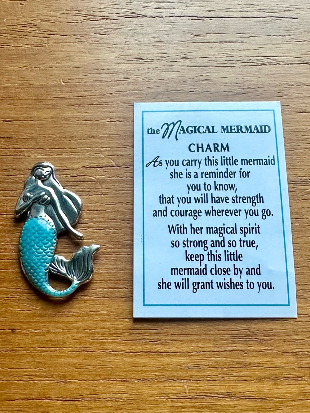 Ganz Magical Mermaid Charm Pocket Token w/ Poem Card ER32085 Courage Wish Gift